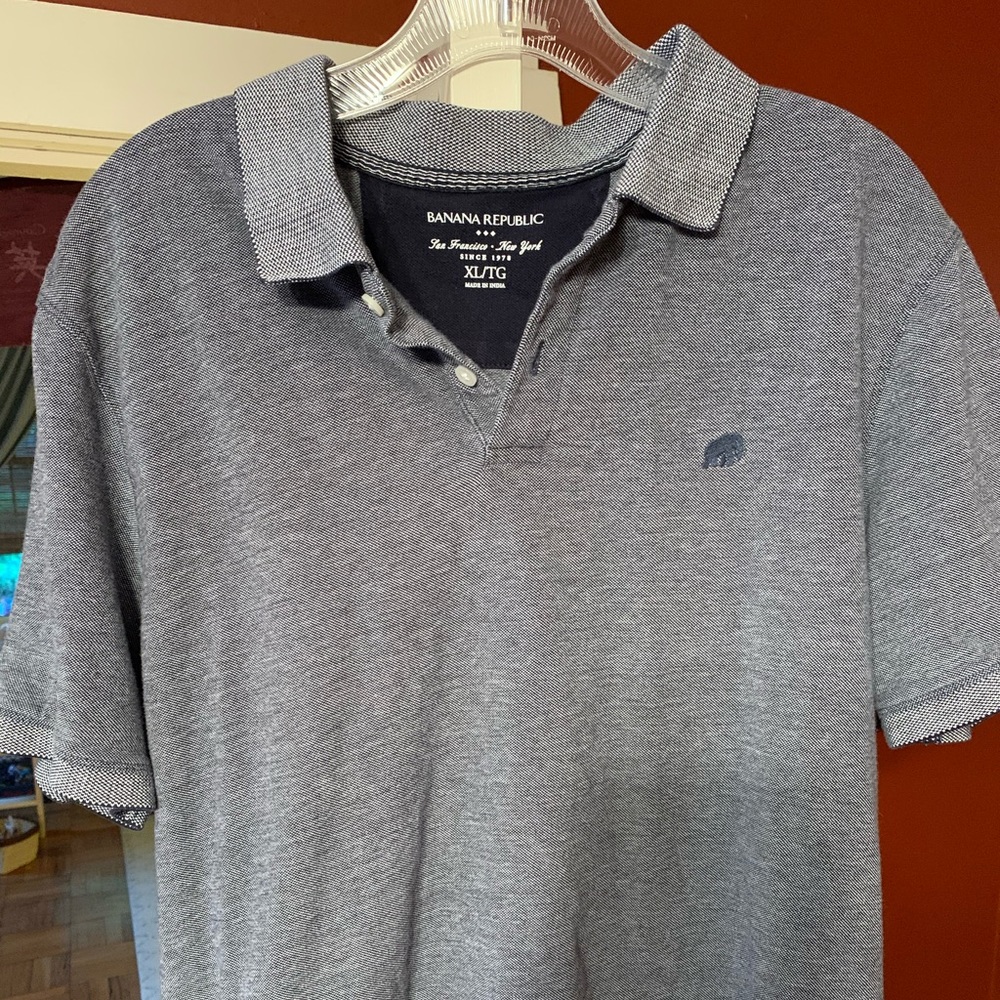Banana Republic XL Men Polo EUC Black Heather